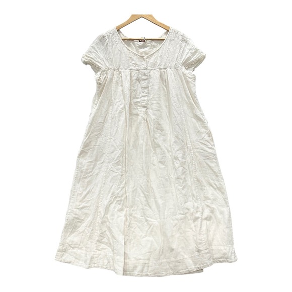 April Cornell Dresses & Skirts - April Cornell Womens L White Cotton Embroidered Midi Dress Cottagecore Prairie